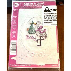 Cross Stitch Kit Stitch A Card Baby With Embossed Card By NeedleMagic Art 6013